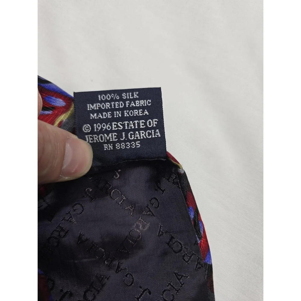 Vintage Jerry Garcia Tie Mens Abstract Silk‎ Red Scold Collection Fourteen 90s